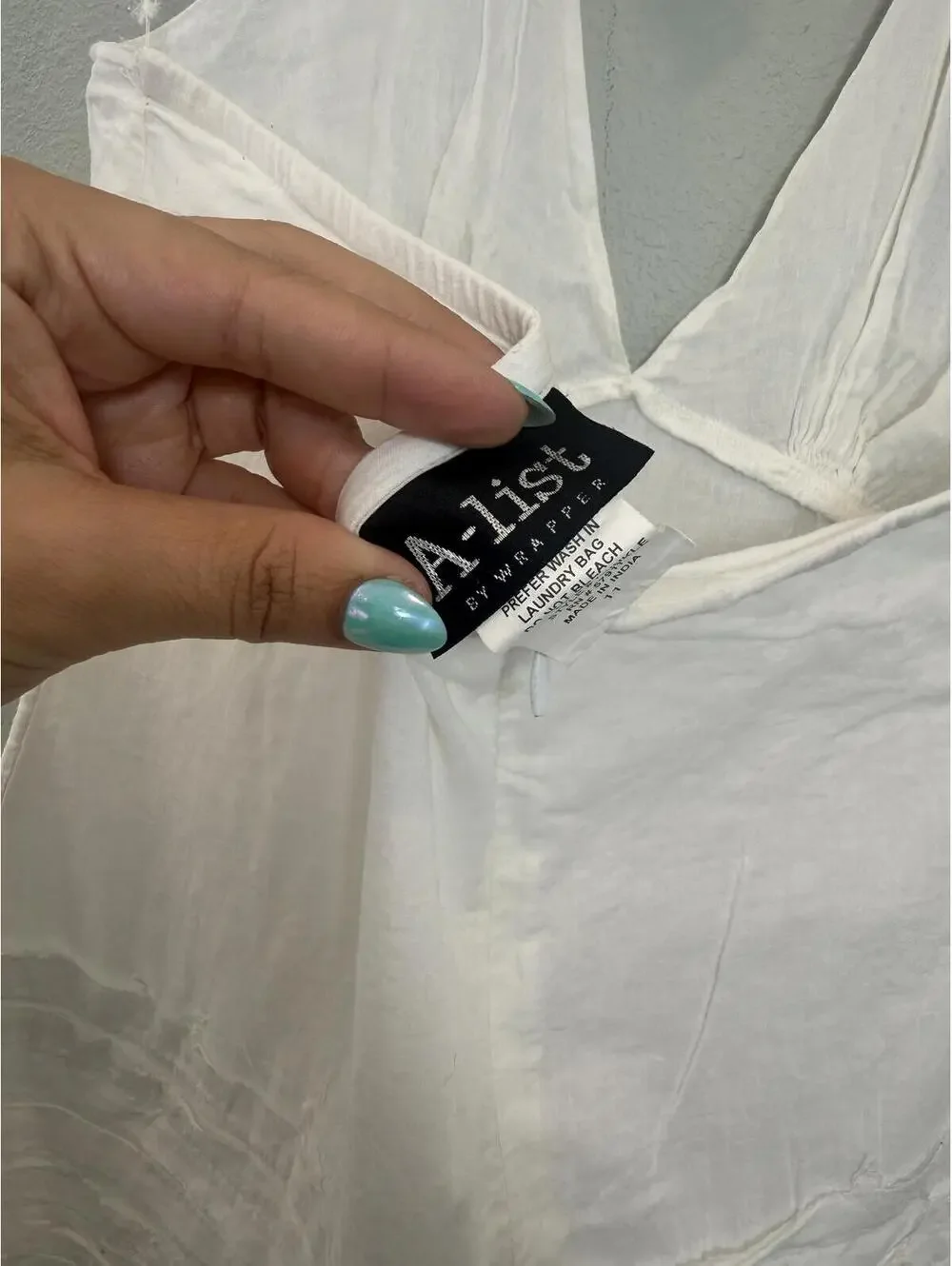 A-list by Wrapper 100% Cotton White Halter Summer Dress - Women's small - Picture 8 of 8